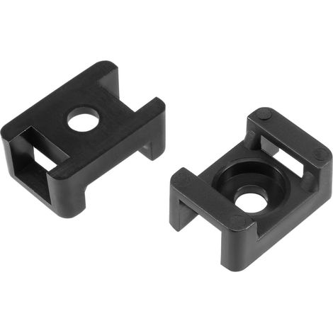 Base attache câble type selle Porte-fil nylon 9.2mm Large Trou Noir 60pcs HC-2 (1/4)