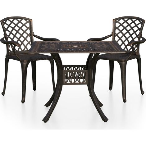 Maison Exclusive - 3-tlg. Bistro-Set Aluminiumguss Bronzen
