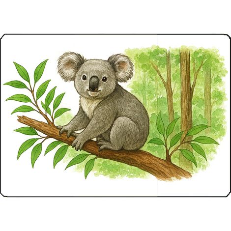 Planche à découper en verre koala et forêt 28,5 x 20 cm (1/2)