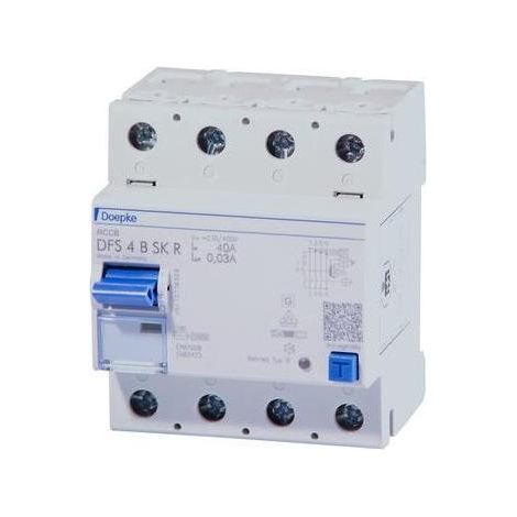 Doepke FI-Schutzschalter B 4p 400V 40A 0,3A 4TE REG DIN-Schiene(REG) 10kA 3kA/stoß DFS4040-4/0,30-BSKR (1/5)