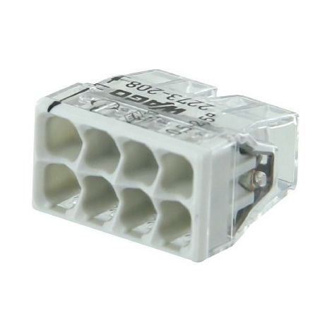 Base para cajas de derivación, 8 conductores, 10 piezas - Wago