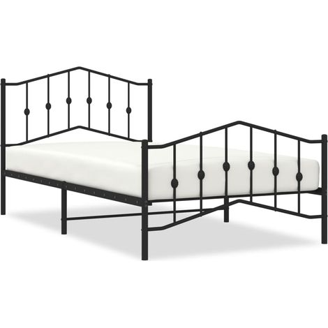 Maison Exclusive - Giroletto con Testiera e Pediera Metallo Nero 107x203 cm (1/5)