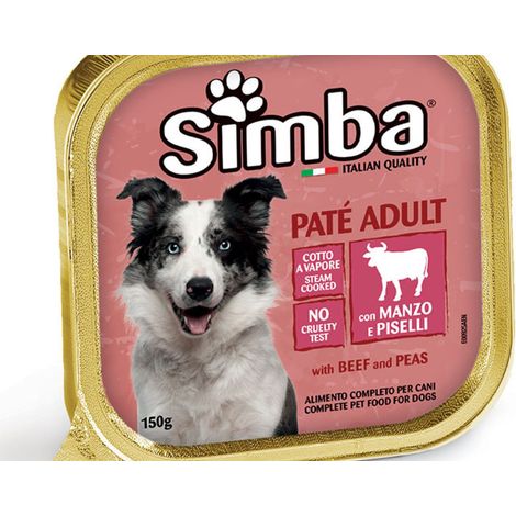 ALIMENTO PER CANI 'PATE' ADULT' manzo e piselli - gr 150- 24 pezzi - MONGE