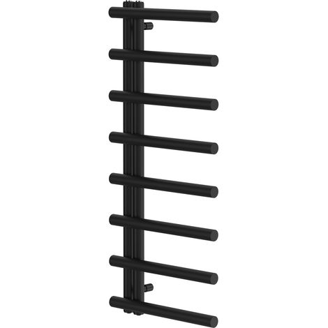 Colore Mason Matt Black 1150mm x 500mm Designer Heated Towel Rail (1/5)