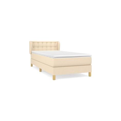 Sommier à lattes de lit avec matelas Crème 90x200 Tissu (1/5)