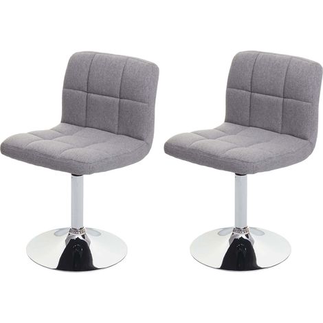 Set 2x sedie lounge Kavala elegante moderno tessuto 44x43x76cm grigio chiaro (1/5)