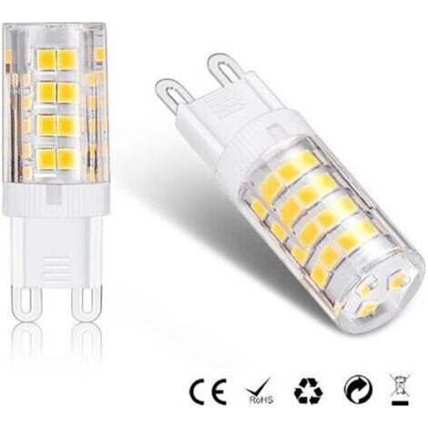 -Lot de 10 ampoules LED G9, blanc chaud 3000 K 5 W équivalent à des ampoules halogènes 40 W 420 lumens non dimmables