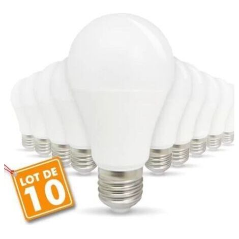 Lot de 10 Ampoules LED E27 9W eq 60W 806lm (Blanc froid 6400K) (1/4)
