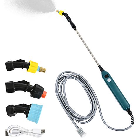 Pulvérisateur Électrique en Acier Inoxydable avec 2 Modes de Pulvérisation, 3 Buses Interchangeables, Indicateur de Batterie et Tige Extensible - Idéal pour l'Arrosage des Plantes à la Maison - 3.7V + (1/5)