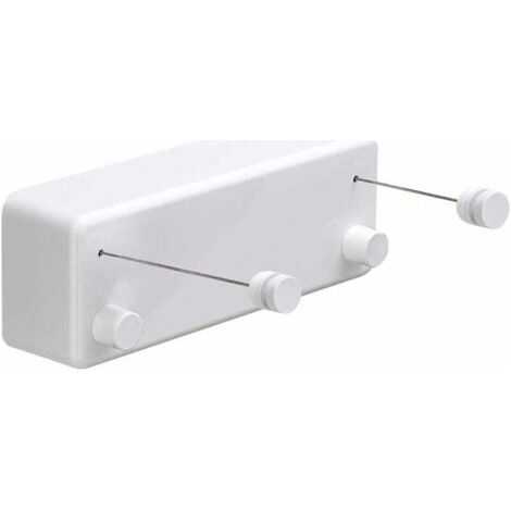 Étendoir à linge rétractable de 4,2 m – Fixation murale en aluminium – Capacité de 20 kg par fil – Pour une utilisation intérieure et extérieure (1/5)