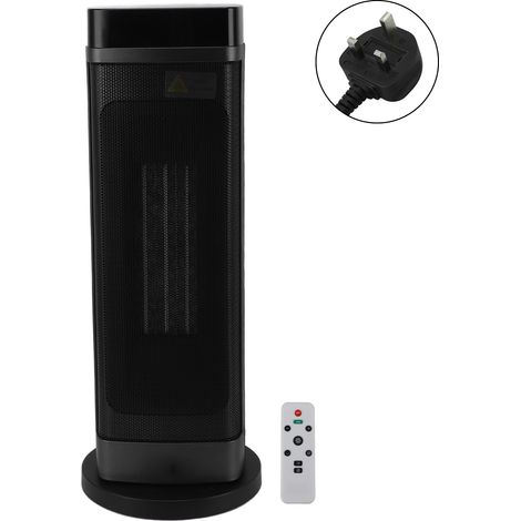 Radiateur électrique tour céramique 1500W avec thermostat, minuterie et télécommande, chauffage d'appoint pour maison et bureau, prise EU 220V (1/5)