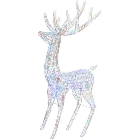 Renne de Noël Lumineux Décoration Extérieure Acrylique 250 LED Coloré 96 x 40 x 180 cm (1/5)