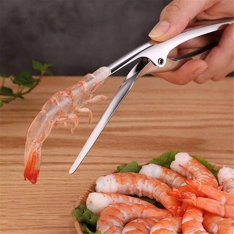 Éplucheur de crevettes, éplucheur de crustacés, ustensile de cuisine, éplucheur, préparation des crevettes, pince à crevettes, couteau à crevettes, pince à langoustines, couteau à poisson (1/5)