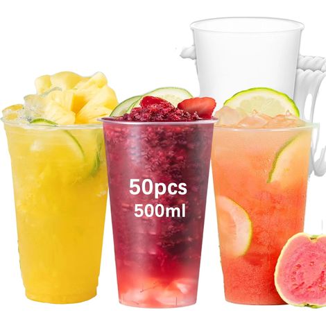 Vasos perfectos, capacidad de 500 ml, diseño ecológico, 50 unidades, 500 ml-a (1/2)