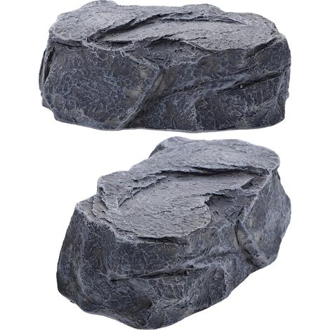 Lot de 2 Boîtes à Clés Extérieures en Résine Imitation Pierre Étanches et Robustes Cache-clés Décoratif pour Jardin Rangement Sécurisé pour Clés pour Cacher en Extérieur