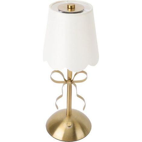 Lampe de table Bow, lampe de chevet rechargeable sans fil avec abat-jour en tissu, commande tactile à intensité pour la (1/4)