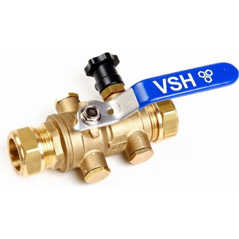 Vsh Ea protect clapet anti-retour avec vanne à bille 15x15 mm laiton (1/3)