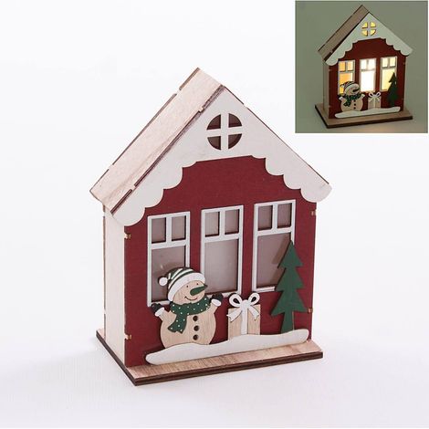 Cassetta rossa in compensato con led, 12X7H15 cm (kit da 3) (1/2)