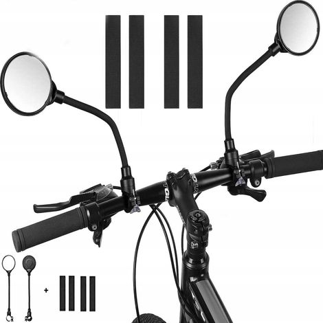 Specchietti retrovisori rotondi per bicicletta, regolabili, per manubri da 22-32 mm, set da 2 (1/3)