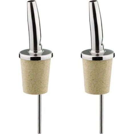 2 bouchons verseurs en inox et liège