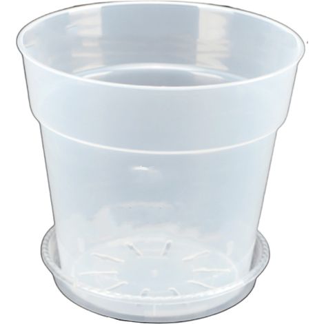 1 pot de fleurs transparent en plastique rigide, effet pierre, pour orchidées et plantes grasses, usage intérieur et balcon (1/5)