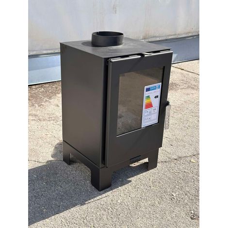 Estufa de leña Verso 2L de 5 kW, de alta eficiencia, compacta y ecológica.