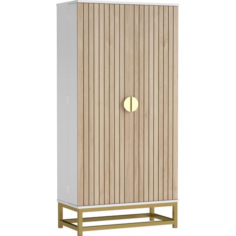12 étagères à portes étagères ajustables 58 x 29 x 119.5 cm blanc(Ha), Armoire de cuisine meuble rangement (1/5)