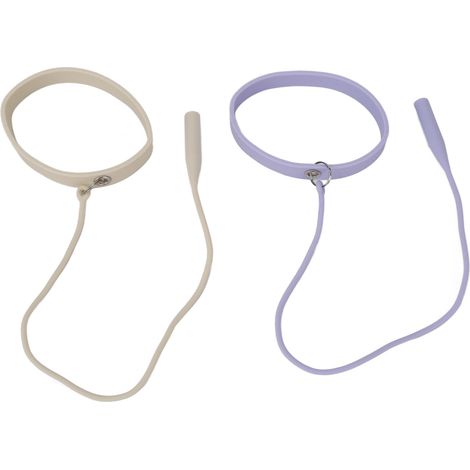 Bracelet porte-pince à épiler pour extensions de cils (lot de 2), anneau en silicone, protection pour pince à épiler, bracelet de poignet violet et blanc (1/5)