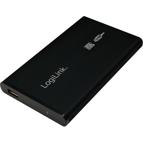 Box esterno LogiLink per hard disk SATA da 2,5" - USB 2.0, alluminio, nero (1/3)