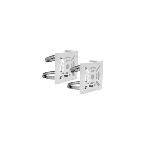 (Lot de 2, petite taille) Support universel pour poteau vertical pour caméras de sécurité, support d'angle métallique robuste avec anneau, pour caméras CCTV (1/3)