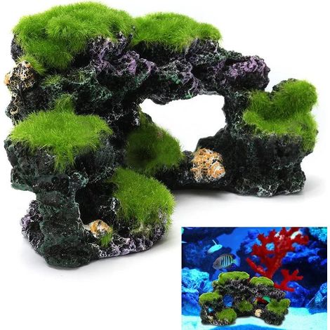 AquaGrove Rifflandschaft – Realistisches Mooskorallen-Aquarien-Dekor, Unterwasser-Felsnachbildung (1/4)