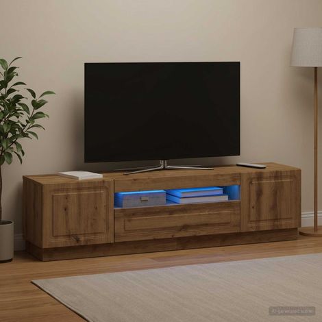 Beyamis Meuble TV LED en chêne massif et bois d'ingénierie (1/5)