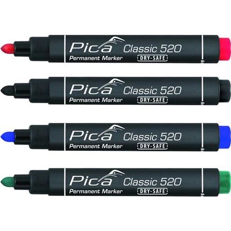Pennarello Marcatore Pica 520 Con Punta Tonda Colore Verde Conf. 10 Pezzi