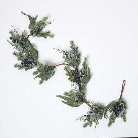 HOMESCAPES Artificial Blueberry Garland, 150 cm (1/5)