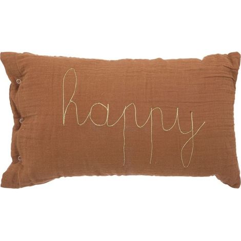 Coussin Déco Poétique 30x50cm Marron (1/2)