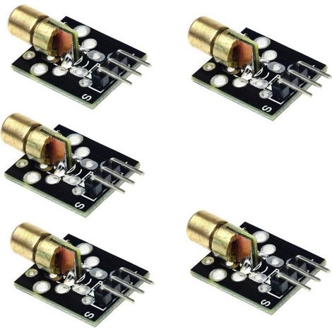 CSPARKV (1.4×2.5×2.5cm)5pcs 5mW 650nm Red Dot Laser Diode Laser Transmitter Module PIC AVR DC5V KY-008 (1/4)