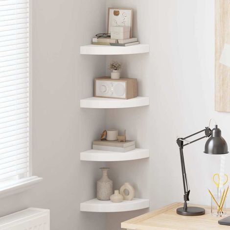 vidaXL Estantes flotantes de pared 4 uds MDF blanco 25x25x3,8 cm (1/5)