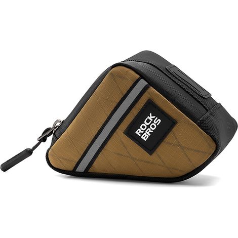 Borsa da telaio per bicicletta Rockbros Triangle 0,25L - Marrone (1/5)