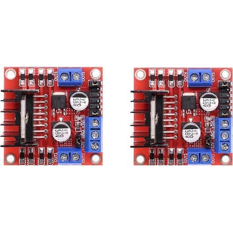 2 modules de commande L298N 25 W haute puissance pour moteur CC L298, destinés aux robots et voitures intelligentes sur plaque d'essai. (1/5)