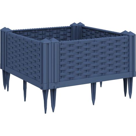 Maison Exclusive - Pflanzkasten mit Erdspießen Blaugrau 42,5x42,5