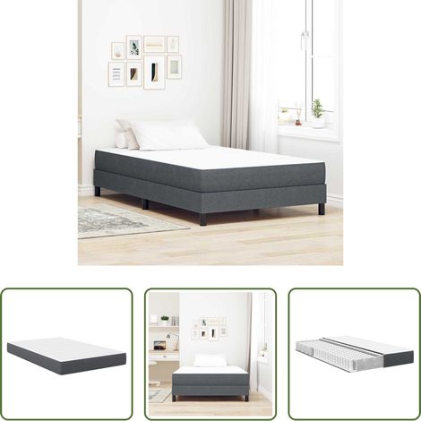 Confort de sommeil - Matelas de Lit avec matelas Gris 120 x 190 cm tissu (1/5)