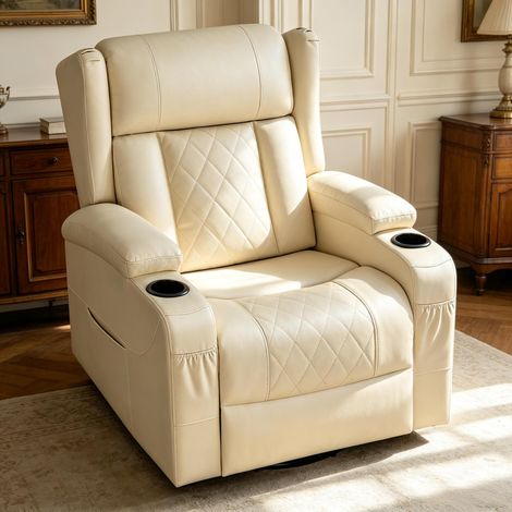 Fauteuil élégant pour salon, fauteuil inclinable avec dossier et repose-pieds réglables, canapé inclinable pivotant, fauteuil TV confortable (uniquement avec 1 fauteuil pour salon) (1/4)