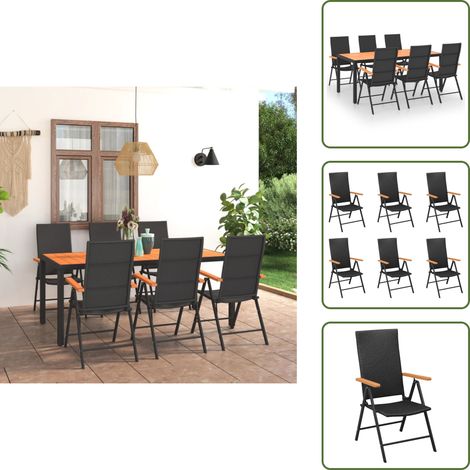 Ensemble à manger de jardin 7 pcs noir et marron - Meubles De Jardin - Salon De Jardin - Set De Salle À Manger Extérieur - Table Et Chaises De Jardin - Résine Tressée (1/5)