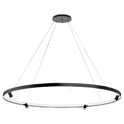 Spotring – Moderne Ring-Spor-Pendelleuchte 74 cm 48W LED Mattschwarz (1/3)