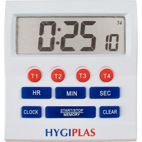 Minuteur professionnel électronique grands chiffres - 80 x 80 mm - Hygiplas (1/5)