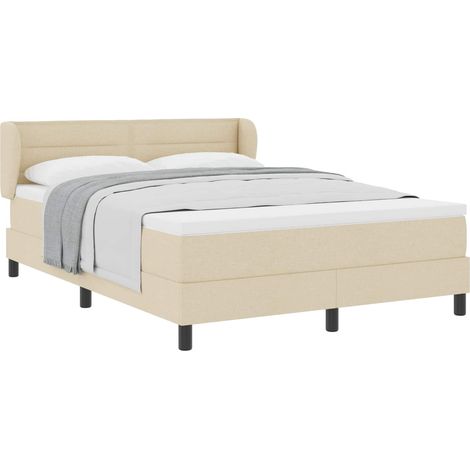 Maison Exclusive - Letto a molle con materasso Crema 140 x 190 cm Tessuto