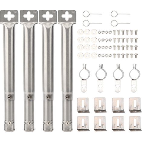 4 pièces brûleurs à gaz télescopiques en acier inoxydable pour barbecue, pièces de rechange pour gril (1/5)