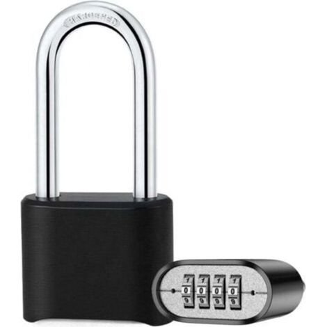Cadenas à combinaison extérieur résistant aux intempéries, avec anse renforcée et allongée et combinaison à 4 chiffres pour une sécurité optimale (1/4)