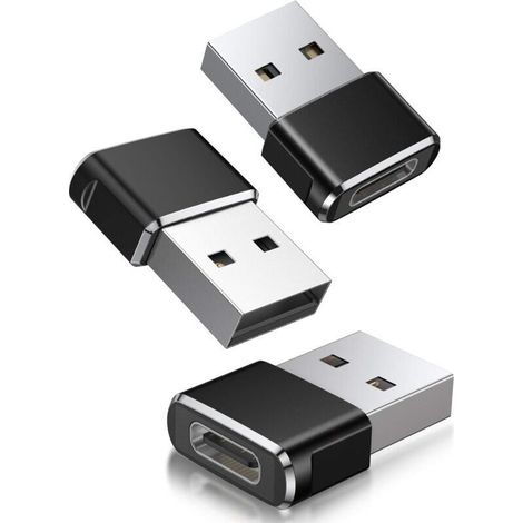 USB-C-Buchse auf USB-A-Stecker-Adapter (3er-Pack) – USB-C-auf-USB-A-Konverter-Ladegerät für Apple Watch 7, iPhone 11, 12, 13, Pro Max, SE 3, 14, iPad Air 5, Mini 6, 8