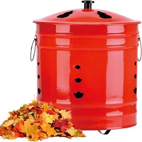Baril de combustion extérieur avec couvercle anti-étincelles – Poignée ergonomique pour brûlage sécurisé – Acier résistant à la chaleur – Pour jardin, terrasse, plage